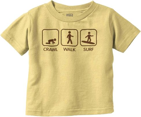 Brisco Brands Crawl Walk Surf Toddler Boy Girl T Shirt in Kuwait