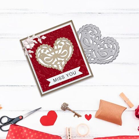Valentines Love Metal Cutting Dies for Card Making, Cupid Love Rose Background Die Cuts Carbon Steel Embossing Stencil Template Cutting Tools for DIY Scrapbooking Paper Card Photo Album Supplies in Saudi Arabia