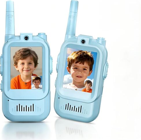 Video Walkie Talkie Toys for Age 3-12 Boys Girls, 2 Pack Rechargeable Walkie Talkies with Screen,Long Range 2 Way Radio with 4 Voice Effects, (Pink-Pink) in Saudi Arabia