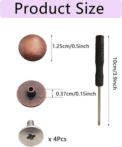 Replacement Rivets Button for Suede Clogs Shoes, Replace Rivets for Suede Cork Clog Potato Shoes with Screw Driver, Easy Installation Compatible with Footbed Clogs Repair Parts in Kuwait