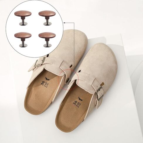 Replacement Rivets Button for Suede Clogs Shoes, Replace Rivets for Suede Cork Clog Potato Shoes with Screw Driver, Easy Installation Compatible with Footbed Clogs Repair Parts in Kuwait
