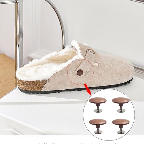 Replacement Rivets Button for Suede Clogs Shoes, Replace Rivets for Suede Cork Clog Potato Shoes with Screw Driver, Easy Installation Compatible with Footbed Clogs Repair Parts in Kuwait