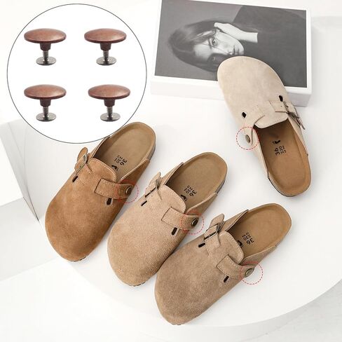Replacement Rivets Button for Suede Clogs Shoes, Replace Rivets for Suede Cork Clog Potato Shoes with Screw Driver, Easy Installation Compatible with Footbed Clogs Repair Parts in Kuwait