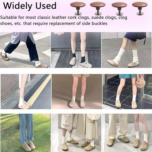 Replacement Rivets Button for Suede Clogs Shoes, Replace Rivets for Suede Cork Clog Potato Shoes with Screw Driver, Easy Installation Compatible with Footbed Clogs Repair Parts in Kuwait