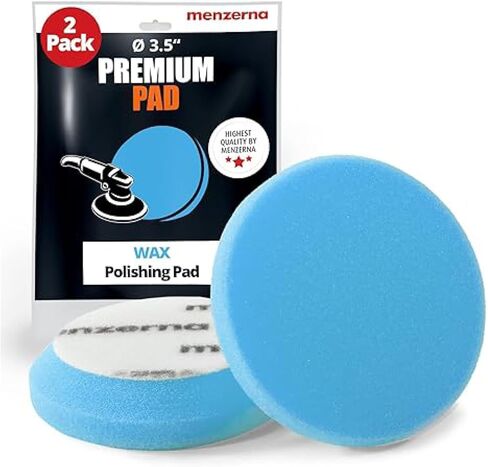 menzerna 3.5 Inch 2X Premium Polishing Pads for WAXING Sealing & Protection I Body Repair Buffing & Polishing Pads with Safety Edge & Velcro Attachment I Washable & Long Lasting in Saudi Arabia