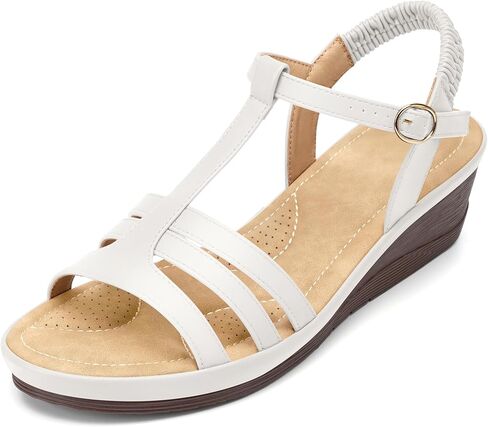 Wedge Sandals for Women - Comfortable Dressy Open Toe T-Strap Platform Sandals Summer Shoes for Walking in Kuwait