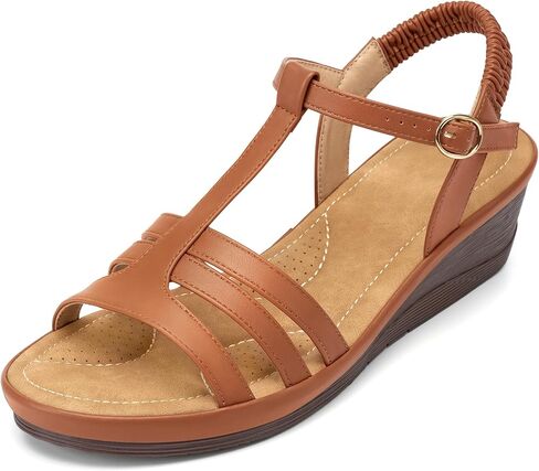 Wedge Sandals for Women - Comfortable Dressy Open Toe T-Strap Platform Sandals Summer Shoes for Walking in Saudi Arabia