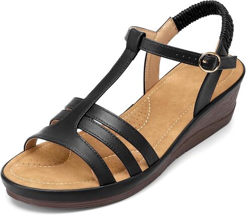 Wedge Sandals for Women - Comfortable Dressy Open Toe T-Strap Platform Sandals Summer Shoes for Walking in Saudi Arabia