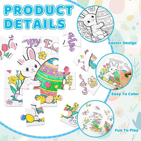 Zealor 24 Pack Color Your Own Valentine Puzzles for Kids, 5.91 Inch Valentines Day Puzzle for Class DIY Paper Crafts Party Favor Exchange Classroom Birthday Gifts Activities Educational Game in Saudi Arabia