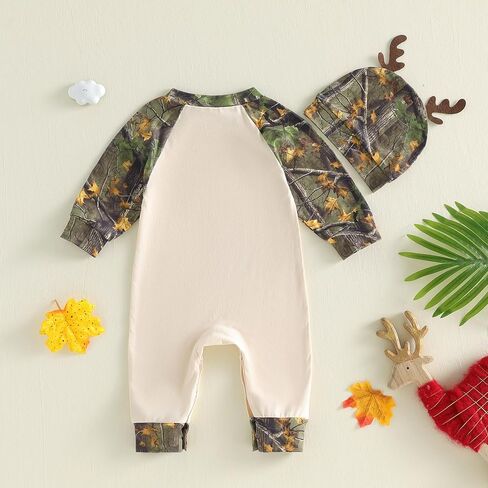 New Hunting Buddy Baby Boy Outfit Deer Duck Jumpsuit Romper Camo Jungle Bodysuit Hat Cute Newborn Going Home Photo in Saudi Arabia