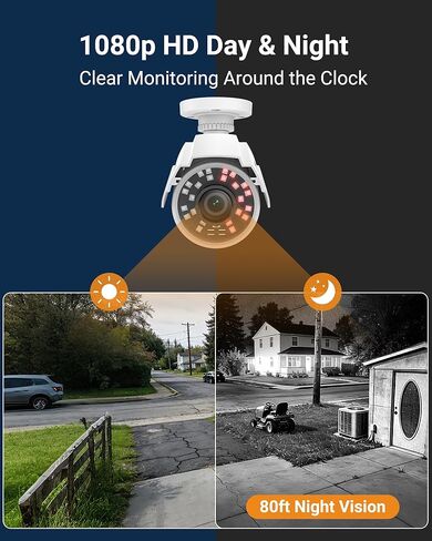 Anlapus 1080P HD Hybrid 4-in-1 Security Camera Outdoor, Night Vision, IP66 Weatherproof, TVI/CVI/AHD/CVBS CCTV Bullet Camera for 1080P/5MP/4K Analog Surveillance DVR System in Saudi Arabia