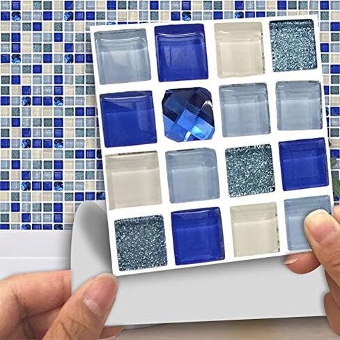 18pcs Mosaic Tile Transfer Stickers, Easy Peel and Stick, Reusable and Durable, for Kitchen and Bathroom (013) in Saudi Arabia