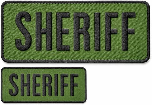 Embroidered Sheriff Patch for Vest - Sheriff Guard Badge - Sheriff Accessories 4x10 inch and 2x5 inch Hook and Loop on Back (Yellow) in Saudi Arabia