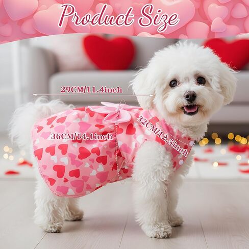 choyaxo Valentine Dog Dress Cute Dog Skirt Dogs Valentine Outfit Summer Pet Clothes for Puppy Cats in Saudi Arabia
