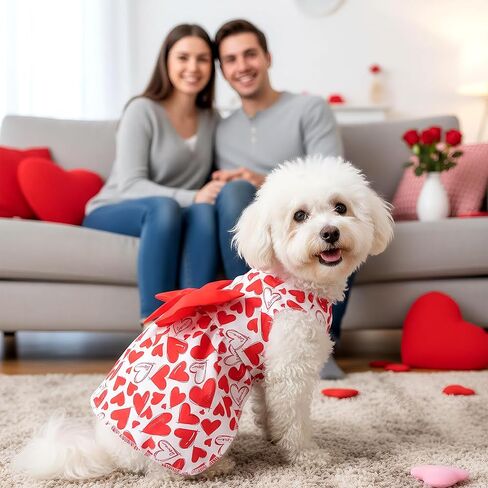 choyaxo Valentine Dog Dress Cute Dog Skirt Dogs Valentine Outfit Summer Pet Clothes for Puppy Cats in Saudi Arabia