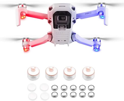 Drone LED Night Flight Signal Night Lights Flashing Light Strobe Lights Anti Collision Indicator Light Suitable for DJI Mini 3 Pro, Mavic 3, Air 2S/Mavic Air 2/Mavic Mini 2 Drone Accessories in Kuwait