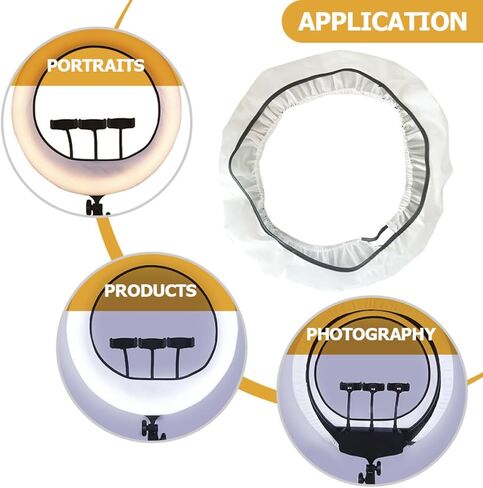 18-inch Circular Light Diffuser Sock Soft Fabric Cover for Live Streaming Selfie Video Lighting Accessories in Kuwait