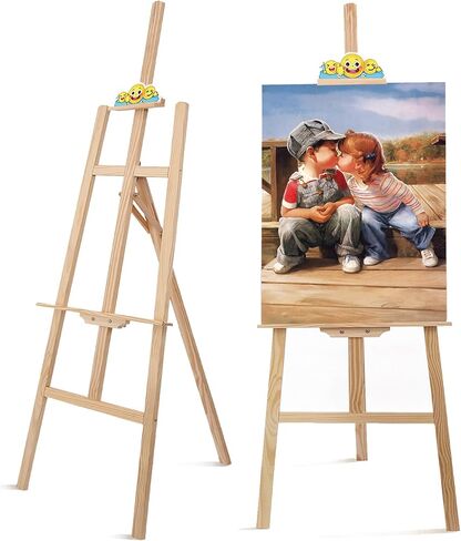 Wooden Easel Stand for Sign and Painting - Adjustable Artist Easel for Adults - Home & Wedding Display, Art Easel with Canvas Holder for Studio, Classroom in Saudi Arabia