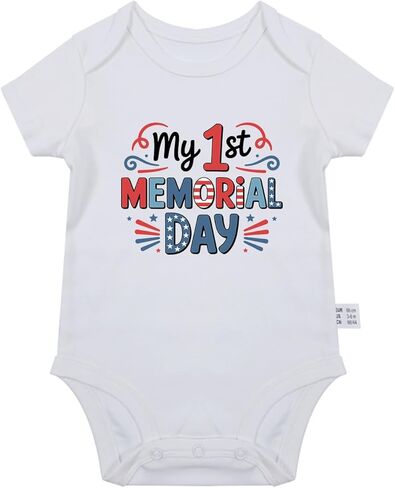 My 1st Memorial Day Baby Bodysuit Toddler T-Shirt Boy Girl Funny Onesize Clothes Infant Outfit 0-2T in Saudi Arabia