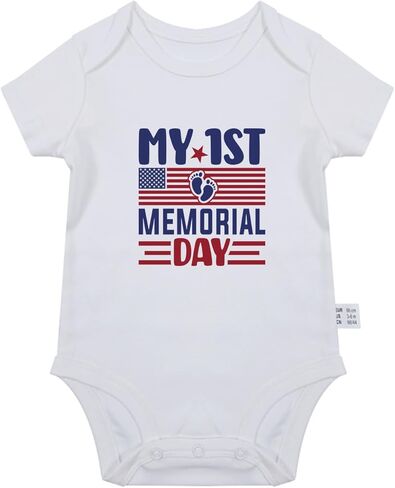 My 1st Memorial Day Baby Bodysuit Toddler T-Shirt Boy Girl Funny Onesize Clothes Infant Outfit 0-2T in Saudi Arabia