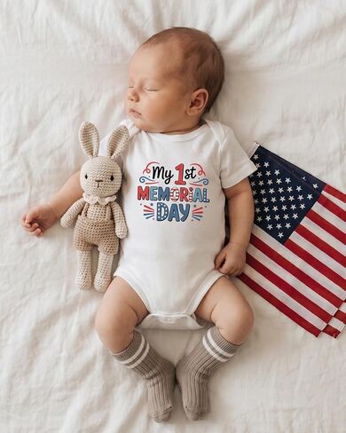 My 1st Memorial Day Baby Bodysuit Toddler T-Shirt Boy Girl Funny Onesize Clothes Infant Outfit 0-2T in Saudi Arabia