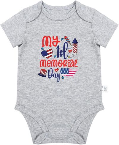 My 1st Memorial Day Baby Bodysuit Toddler T-Shirt Boy Girl Funny Onesize Clothes Infant Outfit 0-2T in Saudi Arabia