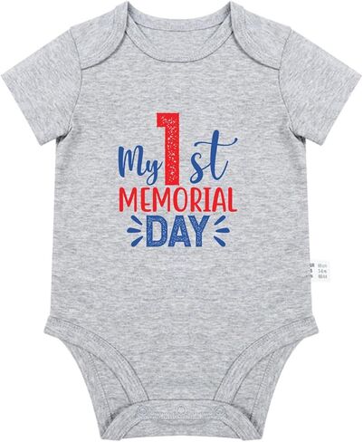 My 1st Memorial Day Baby Bodysuit Toddler T-Shirt Boy Girl Funny Onesize Clothes Infant Outfit 0-2T in Saudi Arabia