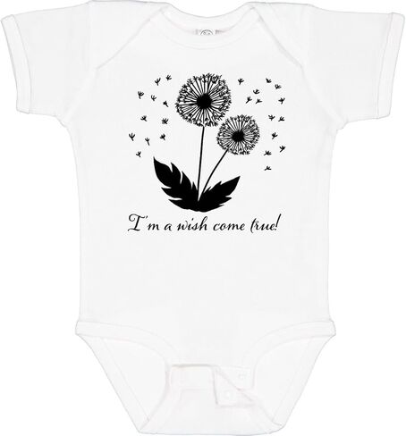 inktastic I'm a Wish Come True Dandelion in Black Baby Bodysuit in Saudi Arabia