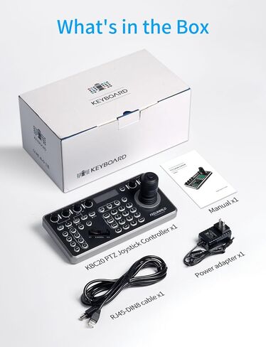 وحدة تحكم عصا التحكم في الكاميرا FEELWORLD KBC20 PTZ، شاشة LCD 4D لوحة مفاتيح التحكم في عصا التحكم تدعم PoE VISCA Pelco-D/P RS422 RS485 RS232 RJ45 للكنيسة المباشرة والأحداث والبث المباشر in Kuwait