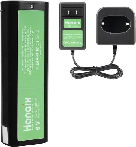 بطارية وشاحن 4.0Ah 6V Ni-Mh متوافق مع Paslode 404717 B20544E BCPAS-404717 404400 900400 900420 900600 901000 902000 B20720 CF-325 IM200 F18 IM250 IM250A in Kuwait