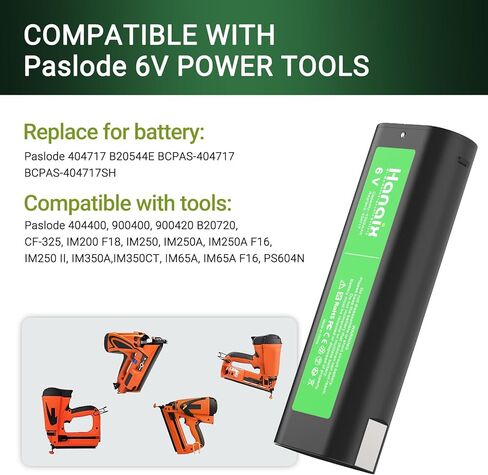 بطارية وشاحن 4.0Ah 6V Ni-Mh متوافق مع Paslode 404717 B20544E BCPAS-404717 404400 900400 900420 900600 901000 902000 B20720 CF-325 IM200 F18 IM250 IM250A in Kuwait