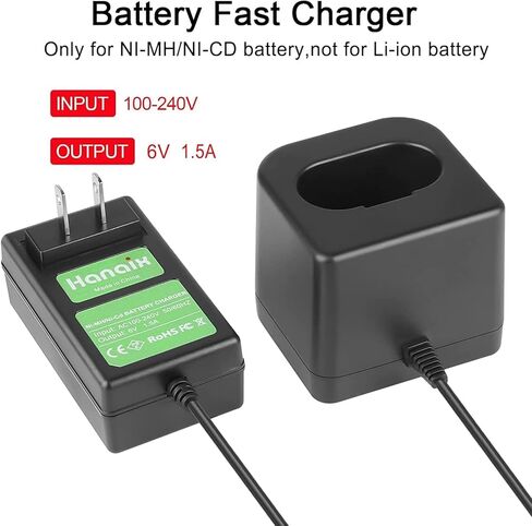 بطارية وشاحن 4.0Ah 6V Ni-Mh متوافق مع Paslode 404717 B20544E BCPAS-404717 404400 900400 900420 900600 901000 902000 B20720 CF-325 IM200 F18 IM250 IM250A in Kuwait