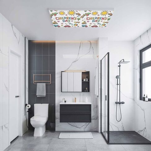 Children's Day Fluorescent Light Covers for Ceiling Lights 4x2 feet,3 Pack Magnetic Light Filters for Classroom,Car Tree Stars Modern Abstract Art Fluorescent Lamp Shade Panel for Office School Drop in Saudi Arabia
