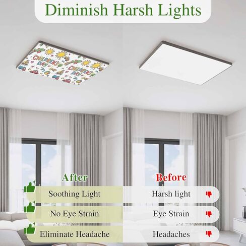 Children's Day Fluorescent Light Covers for Ceiling Lights 4x2 feet,3 Pack Magnetic Light Filters for Classroom,Car Tree Stars Modern Abstract Art Fluorescent Lamp Shade Panel for Office School Drop in Saudi Arabia