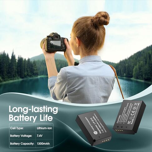 FirstPower 2-Pack LP-E12 Battery and Dual USB Charger for Canon EOS M, EOS M2, EOS M10, EOS M50, EOS M50 Mark II, EOS M100, EOS M200, Rebel SL1, PowerShot SX70 HS Digital Camera in Kuwait