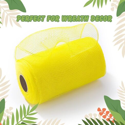 Waydress 4 Rolls Easter Decor Mesh Ribbon Making Supplies Poly Mesh Ribbon for Halloween Craft Wreaths Decorating 30 Feet Each Roll(6 Inch Wide,Yellow, Green, Blue, Purple) in Saudi Arabia