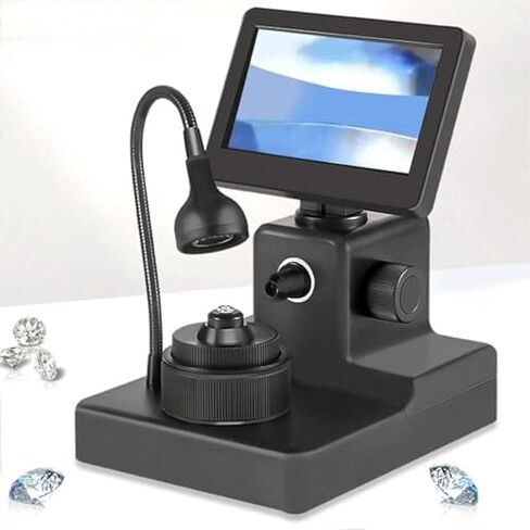 جهاز عرض الحزام الماسي - مجهر رقمي LCD مقاس 4.3 بوصة، تكبير 50-1000X، ضوء LED، أداة تحديد دقيقة للنقش الماسي in Kuwait