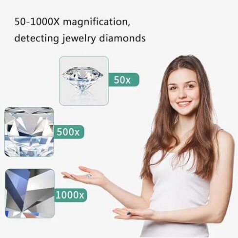 جهاز عرض الحزام الماسي - مجهر رقمي LCD مقاس 4.3 بوصة، تكبير 50-1000X، ضوء LED، أداة تحديد دقيقة للنقش الماسي in Kuwait