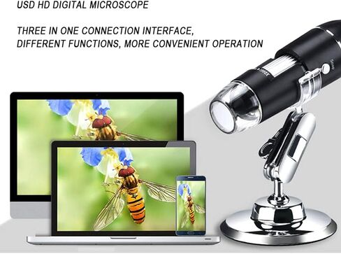 USB Digital Microscope, Endoscopic Camera, Adjustable Magnification with PC Bracket, 1600X in Kuwait