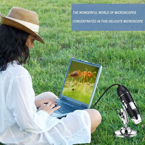 USB Digital Microscope, Endoscopic Camera, Adjustable Magnification with PC Bracket, 1600X in Kuwait