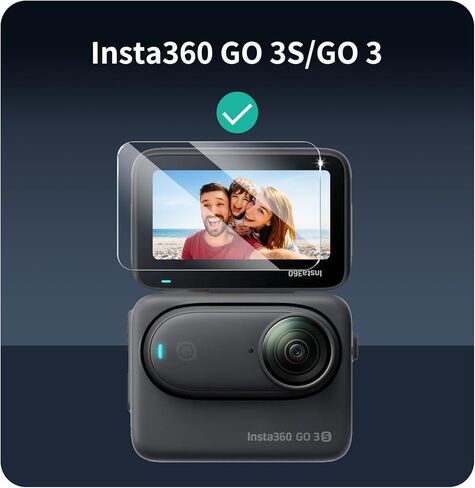 3-Pack Screen Protector for Insta360 GO 3/GO 3S Camera, Tempered Glass Film, Impact-Protection, HD, Anti-Shatter, Anti-Scratch, 9H Hardness, 2.5D Curved Edges, Case Friendly, Bubble Free in Kuwait