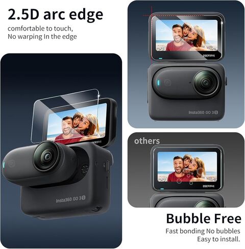 3-Pack Screen Protector for Insta360 GO 3/GO 3S Camera, Tempered Glass Film, Impact-Protection, HD, Anti-Shatter, Anti-Scratch, 9H Hardness, 2.5D Curved Edges, Case Friendly, Bubble Free in Kuwait