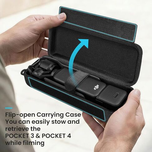 حقيبة سفر من Sarlar لـ DJI Osmo Pocket 3/Pocket 4، حافظة صلبة من مادة EVA ممتازة للغطاء الواقي، مقبض ملحقات 1/4 خيط، حقيبة تخزين حماية محمولة مدمجة مع حبل، حمل يومي in Kuwait