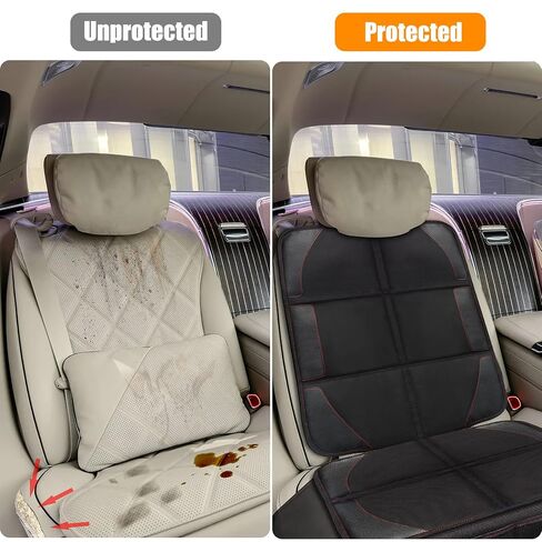 Bacgnyer Car Seat Protector, Anti Slip Backing, Child Seat Protection | Seat Protector for Under Baby Car Seat, Thickest Padded 600D Fabric Padding, Waterproof, Suitable for Babies, Toddlers in Kuwait