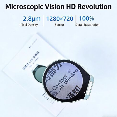 Anti-Funnel Microscope Magnifying Glass, Handheld Magnifier, with White/UV Light, with 2.1" LCD Screen, 7X/11X/15X Zoom, Supports Connecting with Computer, for Chips, Stamps in Kuwait