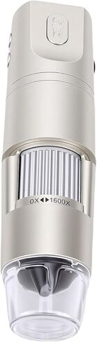 مجهر Ciciglow 1600X لاسلكي USB محمول مع 8 مصابيح LED للهاتف المحمول والكمبيوتر الشخصي، وكاميرا فحص رقمية عالية التكبير لجمع الطوابع، وفحص PCB، والبحث العلمي in Kuwait