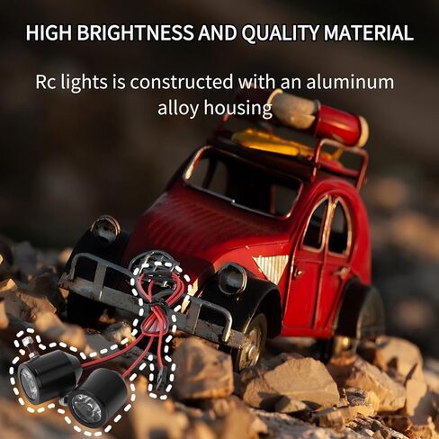 RC Spotlights 3W High Power LED Light RC Searchlight Easy and Convenient to Install RC Car Model Black in Saudi Arabia