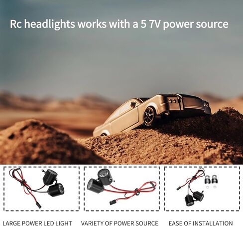 RC Spotlights 3W High Power LED Light RC Searchlight Easy and Convenient to Install RC Car Model Black in Saudi Arabia