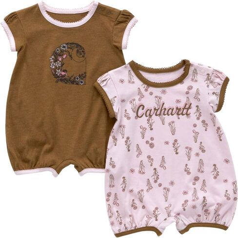 Carhartt Kid's CG9923 Short-Sleeve Floral Romper Set - Girls in Kuwait