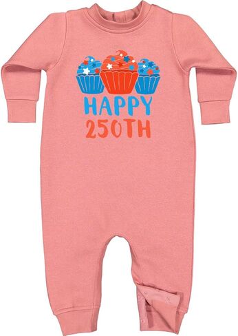 inktastic Happy 250th USA Cupcakes Baby Fleece Romper in Kuwait